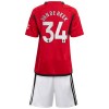 Maillot de Supporter Manchester United Van De Beek 34 Domicile 2023-24 Pour Enfant